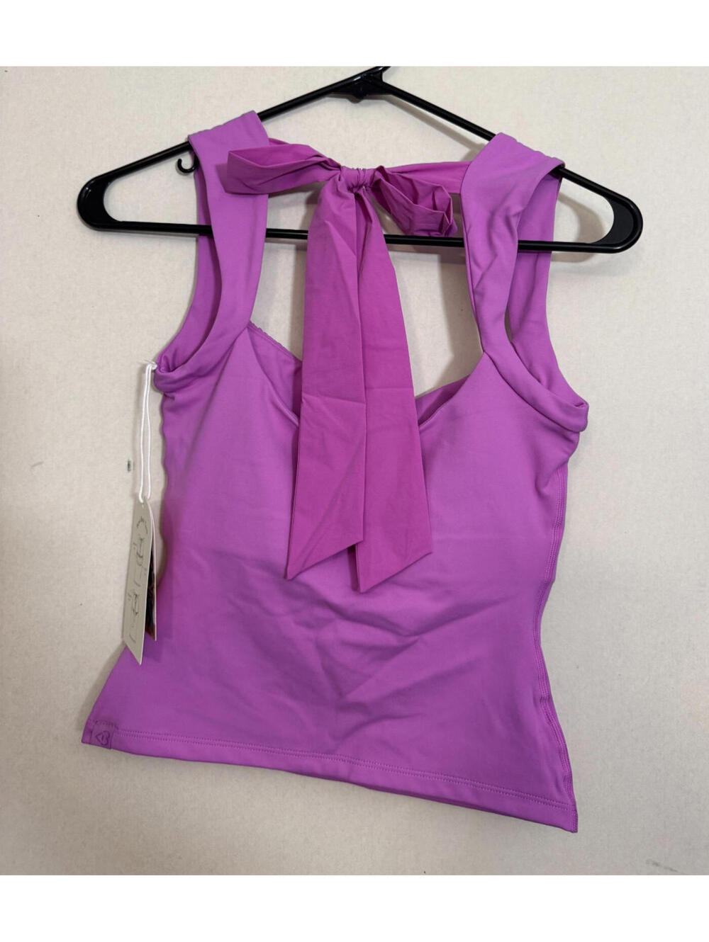 Blogilates Bow Back Tank, Purple/First Bloom, NWT, Extra Small - Picture 2 of 4